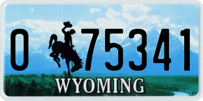 WY license plate 075341