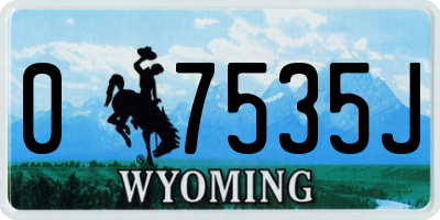 WY license plate 07535J