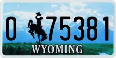 WY license plate 075381