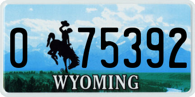 WY license plate 075392