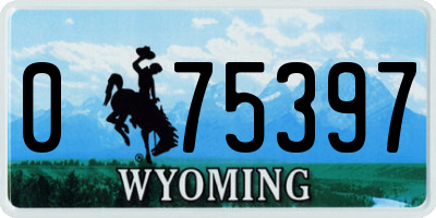 WY license plate 075397