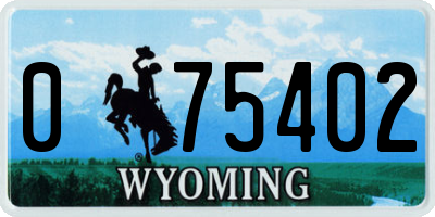 WY license plate 075402