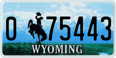 WY license plate 075443