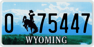 WY license plate 075447