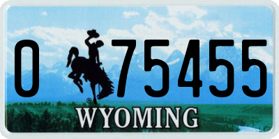 WY license plate 075455