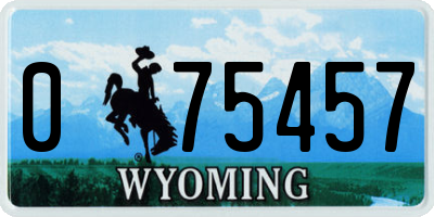 WY license plate 075457