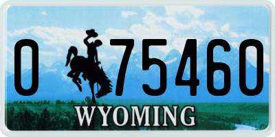 WY license plate 075460