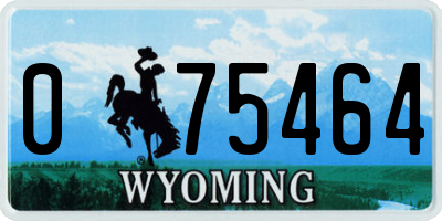 WY license plate 075464