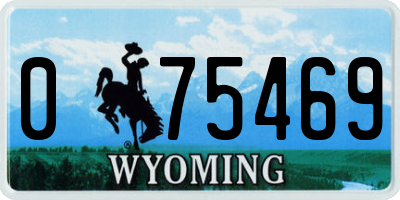WY license plate 075469