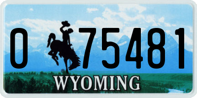 WY license plate 075481