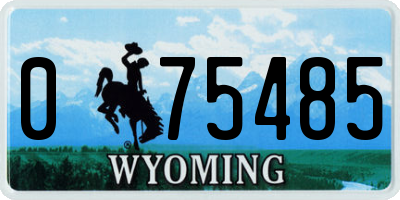 WY license plate 075485