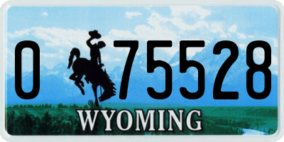 WY license plate 075528
