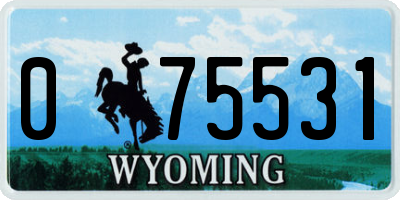 WY license plate 075531