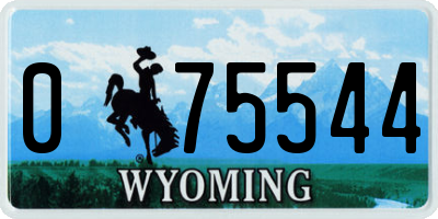WY license plate 075544