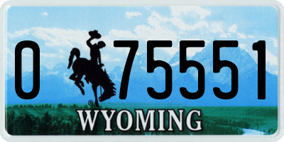 WY license plate 075551