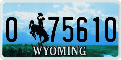 WY license plate 07561O