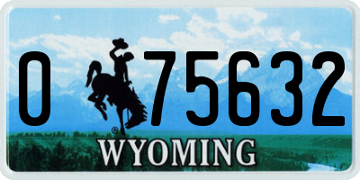 WY license plate 075632
