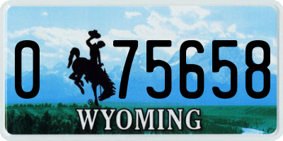 WY license plate 075658