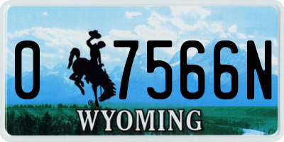 WY license plate 07566N