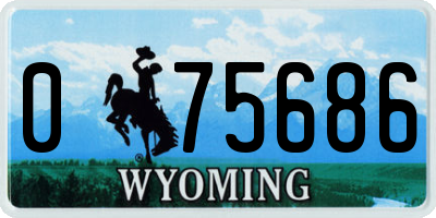WY license plate 075686