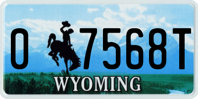 WY license plate 07568T