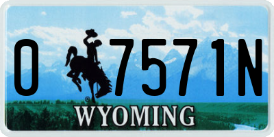 WY license plate 07571N
