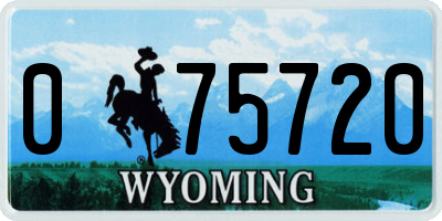 WY license plate 075720