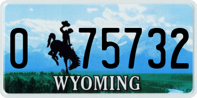 WY license plate 075732
