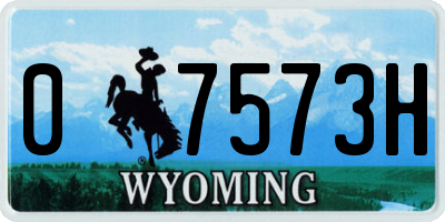 WY license plate 07573H