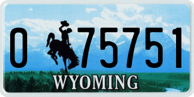 WY license plate 075751