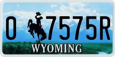 WY license plate 07575R
