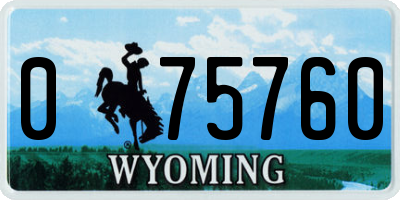 WY license plate 075760