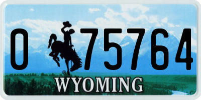 WY license plate 075764