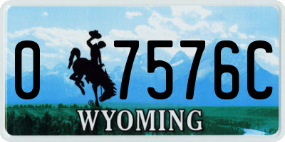 WY license plate 07576C