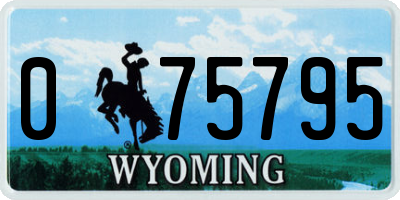 WY license plate 075795