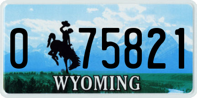 WY license plate 075821
