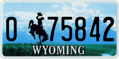 WY license plate 075842