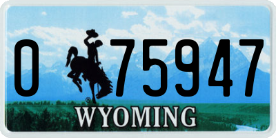 WY license plate 075947