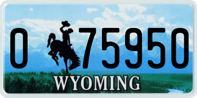 WY license plate 075950