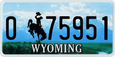 WY license plate 075951