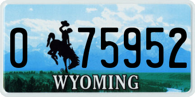 WY license plate 075952