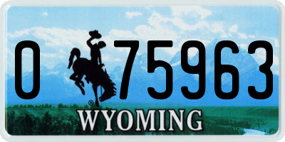 WY license plate 075963