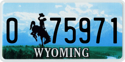 WY license plate 075971