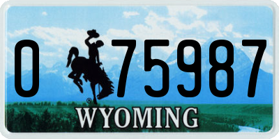 WY license plate 075987