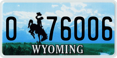 WY license plate 076006