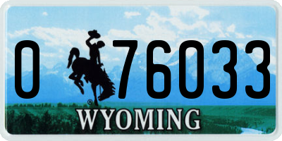 WY license plate 076033