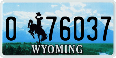 WY license plate 076037