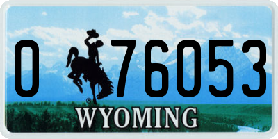 WY license plate 076053