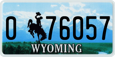 WY license plate 076057