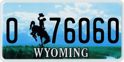 WY license plate 076060